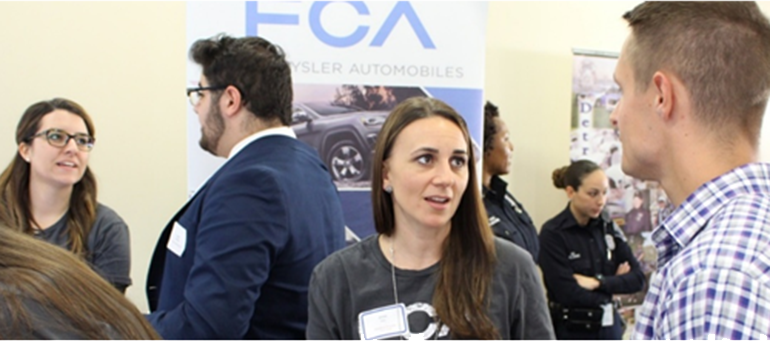 female student talking during a presentation