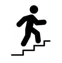 icon of man running up stairs