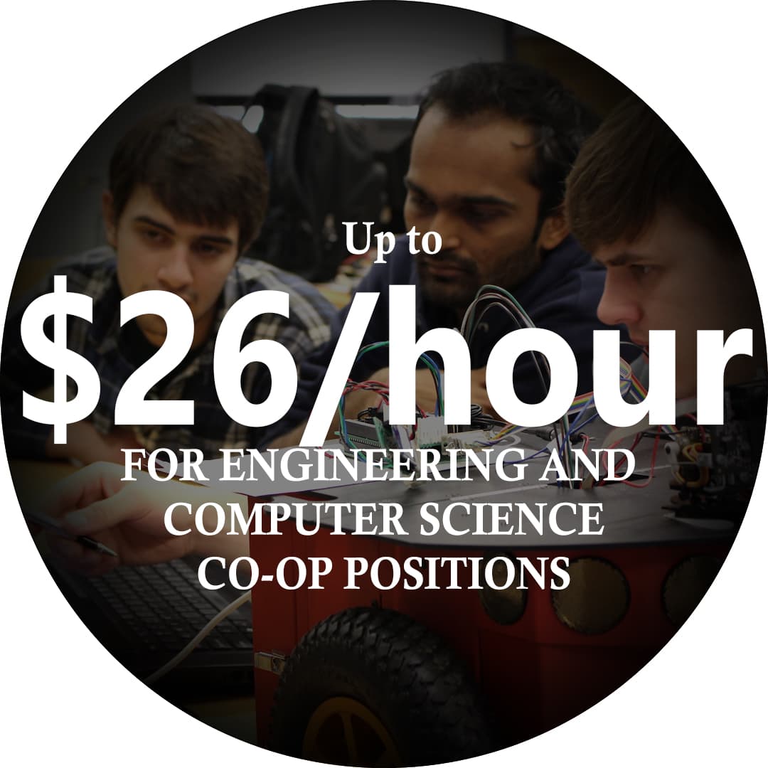 Up to $26/hour for Engineering and Computer Science Coop positions