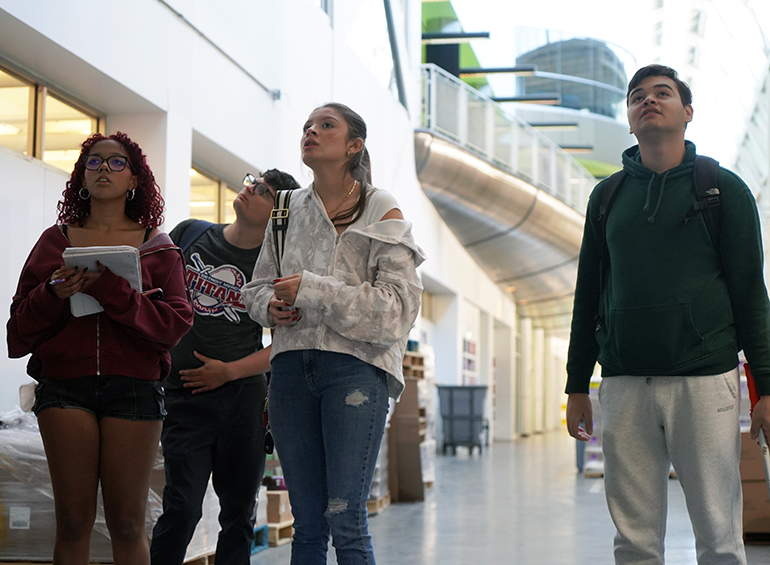 civil eng group visiting a non-profit