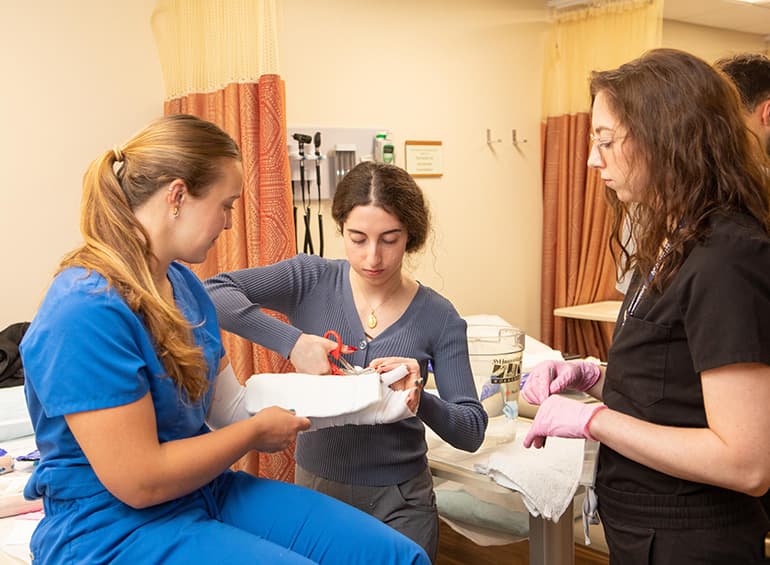 PA students practicing casting